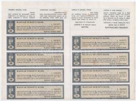 Budapest 1924. "Magyar Nemzeti Bank" részvény 100K-ról (2x), sorszámkövetők "029.398 ...