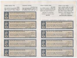 Budapest 1924. "Magyar Nemzeti Bank" részvény 100K-ról (2x), sorszámkövetők "029.398 ...