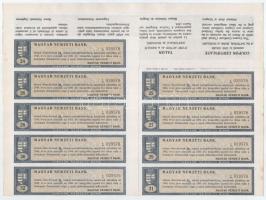 Budapest 1924. "Magyar Nemzeti Bank" részvény 100K-ról (2x), sorszámkövetők "029.398 ...