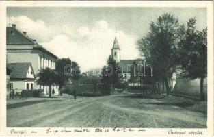 1940 Csurgó (Somogy), Óvárosi részlet, utca, templom (EK)