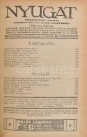 1915 Nyugat 8. évfolyamának 9 db száma. Főszerk.: Ignotus, szerk.: Ady Endre, Fenyő Miksa. Egybekötö...