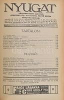 1915 Nyugat 8. évfolyamának 9 db száma. Főszerk.: Ignotus, szerk.: Ady Endre, Fenyő Miksa. Egybekötö...