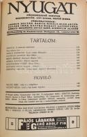 1915 Nyugat 8. évfolyamának 9 db száma. Főszerk.: Ignotus, szerk.: Ady Endre, Fenyő Miksa. Egybekötö...