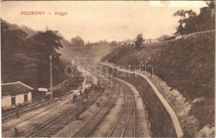 1911 Pozsony, Pressburg, Bratislava; vasúti alagút, vágányépítési munkák / railway tunnel, track construction (felszíni sérülés / surface damage)