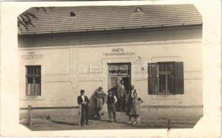 Rimóc (Nógrád), Hitelszövetkezet, Hangya fogyasztási szövetkezet, M. kir. postai értékcikkek eladása. photo (fl)