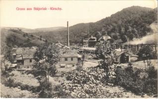 Stájerlak, Steierdorf, Kirscha; vasgyár / iron works, factory (fl)