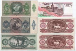 1936. 10P alacsony sorszámmal (B166 000350) + 1941. 20P + 1949. 10Ft + 1992. 100Ft + 1995. 100Ft + 2...