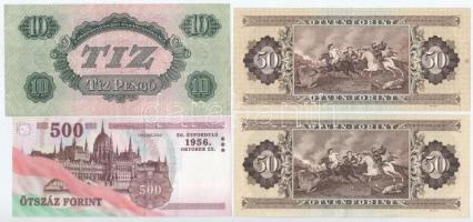 1944. 10P "Vöröshadsereg Parancsnoksága" + 1983. 50Ft + 1989. 50Ft (kicsit ferde nyomat) +...