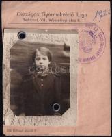1925 Országos Gyermekvédő Liga fényképes igazolvány