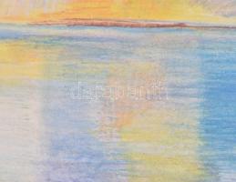 Egry József jelzéssel: Vízparti táj. Pasztell, papír. Lapszéli sérülésekkel. 38x52 cm