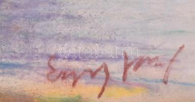 Egry József jelzéssel: Vízparti táj. Pasztell, papír. Lapszéli sérülésekkel. 38x52 cm