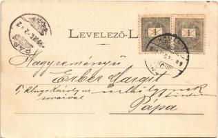 1899 Komárom, Komárno; Kőszűz a várban, várkapu, Rosália templom. Czike D. kiadása / castle, castle ...