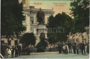1910 Komárom, Komárno; Klapka György tér és szobor, Városháza. L.H. Pannonia / square, monument, town hall