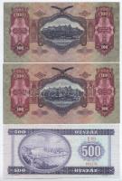 1930. 100P (2x) + 1975. 500Ft + 1980. 20Ft + 1993. 1000Ft + 1995. 100Ft T:II-III