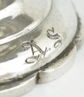 Ezüst(Ag) Fűszertartó pár, Pest, Giergl Alajos, 1860as évek eleje. Vésett A.S. monogrammal. Jelzett....