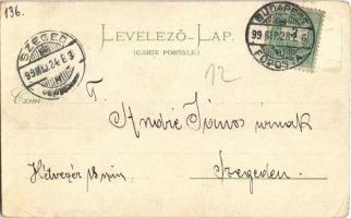 1899 Budapest, Erzsébet körút, Lipótvárosi Bazilika északi oldalról. Art Nouveau, floral, litho (r)