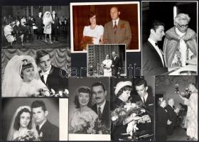 cca 1920-1970 Vegyes esküvői fotó tétel, 12 db, 9×14 és 22×17 cm közötti méretekben
