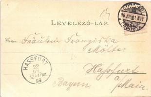 1899 Budapest, Gellérthegy, Buda, Margit fürdő. O.Z.M. Art Nouveau, floral, litho