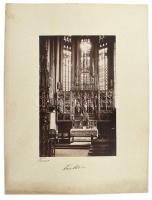 cca 1880-1900 Kassa, Szent Erzsébet-székesegyház (dóm), főoltár, kartonra kasírozott fotó, 21x13,5 cm