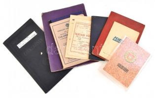 1937-1982 10 db vegyes igazolvány, okmány: tagsági könyvek, leckekönyv, iskolai értesítő, stb.