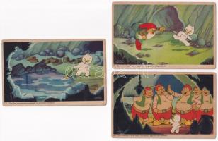 20 db RÉGI mese motívum képeslap vegyes minőségben: Tom Puss / 20 pre-1945 cartoon motive postcards in mixed quality: Tom Puss by Marten Toonder