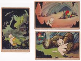 20 db RÉGI mese motívum képeslap vegyes minőségben: Tom Puss / 20 pre-1945 cartoon motive postcards ...