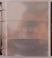 "Numis" kék műbőr gyűrűs album 8db egyes, 45db kettes, 15db hármas osztású berakólappal, t...