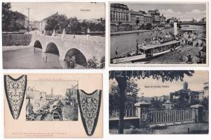 11 db RÉGI külföldi képeslap vegyes minőségben / 11 pre-1945 European town-view postcards in mixed quality