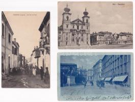 11 db RÉGI külföldi képeslap vegyes minőségben / 11 pre-1945 European town-view postcards in mixed q...