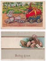 7 db RÉGI üdvözlő motívum képeslap lithokkal / 7 pre-1945 greeting motive postcards with lithos