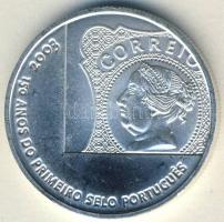 Portugália 2003. 5€ Ag "150 éves az első portugál bélyeg" T:1 Tanúsítvánnyal!