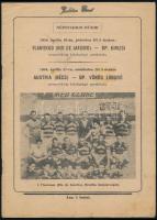 1954 Bp. Kinizsi (Fradi, FTC) - Flamengo, Ausztria - Vörös Lobogó (MTK) labdarúgó mérkőzés meccsfüzet / Football match booklet