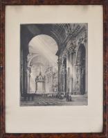 H. v. N. jelzéssel: Szent Péter-bazilka (Róma, Vatikán). Rézkarc, papír, lap széle enyhén foltos, üv...