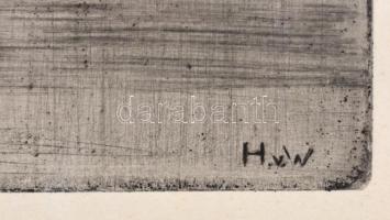 H. v. N. jelzéssel: Szent Péter-bazilka (Róma, Vatikán). Rézkarc, papír, lap széle enyhén foltos, üv...