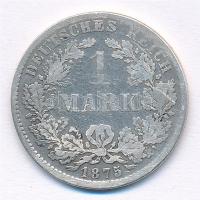 Német Birodalom 1875D 1M Ag T:3 German Empire 1875D 1 Mark Ag C:F Krause KM#7