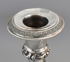 Ezüst(Ag) Két ágú kandeláber pár , jelzett: Bécs 184? és 1854, mester: Cs. nettó: 1040g, m: 41cm, Az...