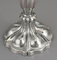Ezüst(Ag) Két ágú kandeláber pár , jelzett: Bécs 184? és 1854, mester: Cs. nettó: 1040g, m: 41cm, Az...