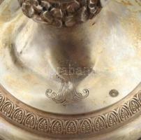 Ezüst(Ag) Gyertyatartó pár , jelzett: Bécs 1845, mester: AW. nettó: 400g, m: 26cm Sérült