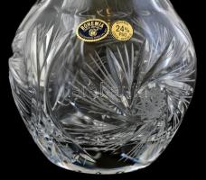 Bohemia ólomkristály kiöntő, matricával jelzett, hibátlan, m: 24 cm
