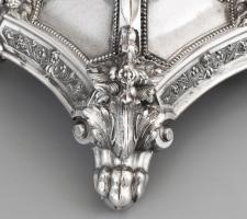 Ezüst(Ag) Gyertyatartó pár , jelzett: Bécs 1900 körül, mester: HS. nettó: 743g, m: 35cm