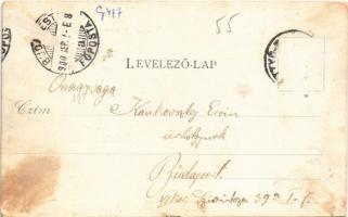 1900 Berettyóújfalu, Református templom, Városháza. Kiadja Feldstrick Kálmán. Floral (r)