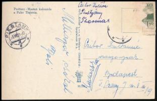 1951 Czibor Zoltán labdarúgó (Aranycsapat) által írt képeslap