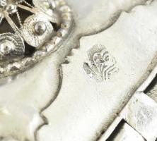 Ezüst(Ag) kardísz, jelzett, 1900 körül, d: 7cm, nettó: 177g