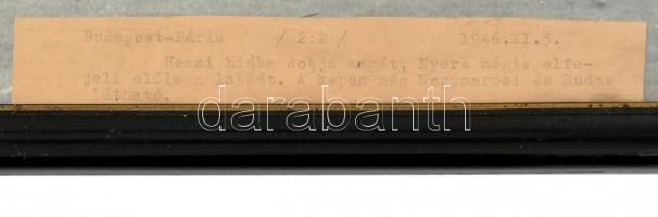 1949 Budapest - Párizs (2:2) labdarúgómérkőzés meccs képe Nyers, Rudas, Nagymarosi, bekeretezve / 19...