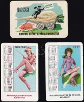 1958-1971 3 db kártyanaptár, közte pin up