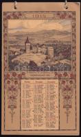 1914 Dekoratív falinaptár magyarországi látnivalók képeivel, 21×12 cm
