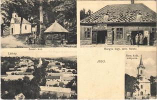 1937 Jásd, Szentkút, látkép, Római katolikus templom, Hangya szövetkezet üzlete (EK)