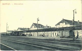 1915 Hatvan, Pályaudvar, vasútállomás, gőzmozdony, vonat. W.L. Bp. 955. (EK)