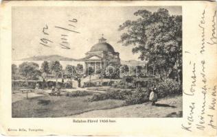 1902 Balatonfüred, Balaton-Füred 1856-ban, kápolna. Köves Béla kiadása (vágott / cut)