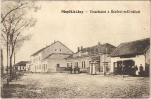 1919 Püspökladány, utca, Rákóczi szálloda. Vasúti levelezőlapárusítás 9428.